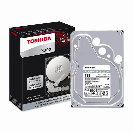  历史新低！Toshiba 东芝 X300 7200RPM 5TB 高性能台式机硬盘 145.19加元包邮！