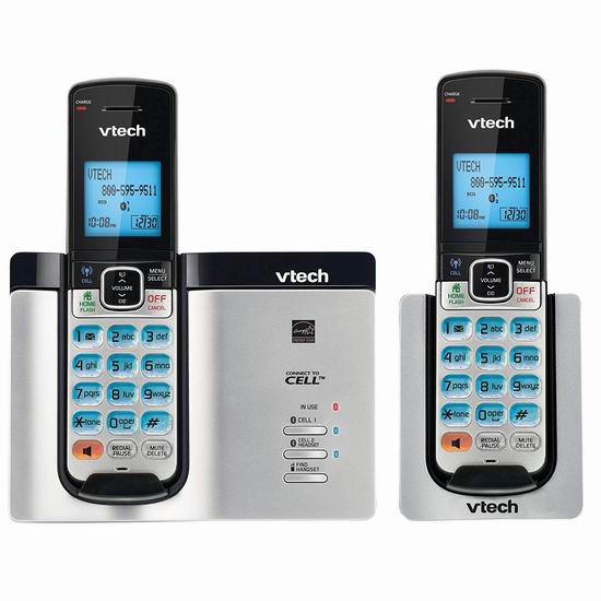  历史新低！VTech 伟易达 DECT 6.0 DS6611-2 一拖一 蓝牙无绳电话5折 34.96加元！