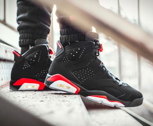  池子陈冠希同款！Air Jordan 6 OG经典黑红篮球鞋 售价 265加元