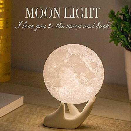  Mydethun 3.5英寸 可调光 LED 3D打印 创意月球灯 19.99加元（原价 25.99加元）