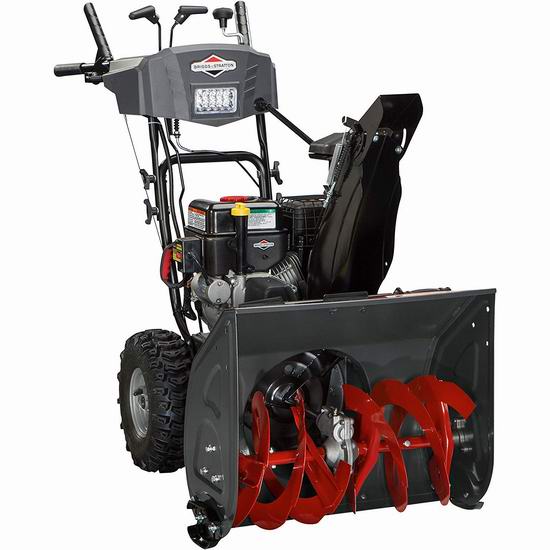  除雪神器 Briggs & Stratton 1696614 208cc 24英寸双阶汽油铲雪机6.3折 770.79加元包邮！