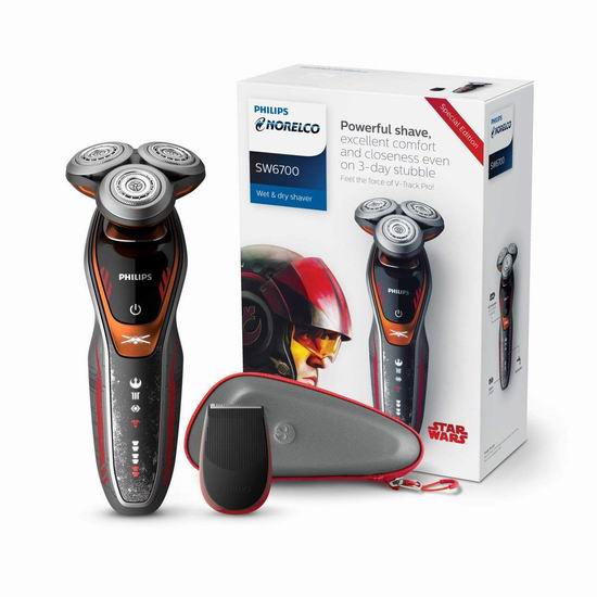  历史新低！Philips 飞利浦 Norelco SW6700/91 星球大战天行者特别版 干湿两用 电动剃须刀5.2折 88.31加元包邮！