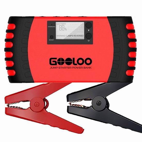  GOOLOO 800A Peak 18000mAh 4合一 便携式充电宝/汽车电瓶紧急启动电源 52.19加元包邮！免税！