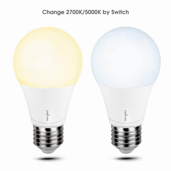  Sengled A19 60瓦等效 可变色LED节能灯泡2件套 10.99加元限量特卖！