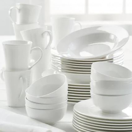  白菜价！Mikasa 白色顶级骨瓷餐具40件套装1.7折 134.99加元包邮！2款可选！仅限今日！