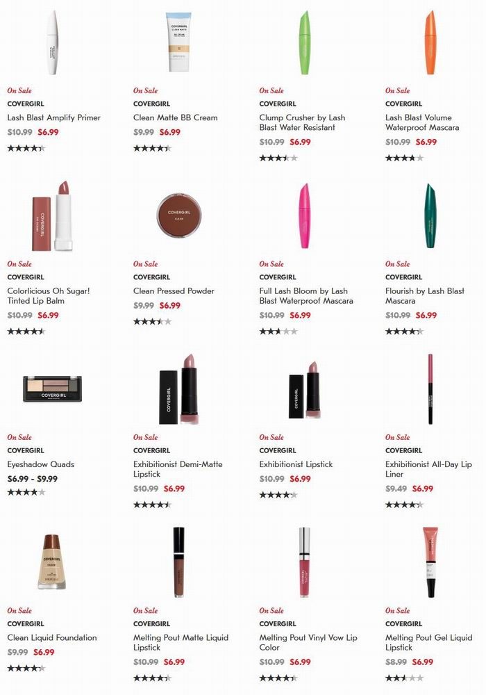 TATI女神推荐！精选Covergirl 睫毛膏 、口红、眼影 6.4折，6.99加元入超卷翘睫毛膏！