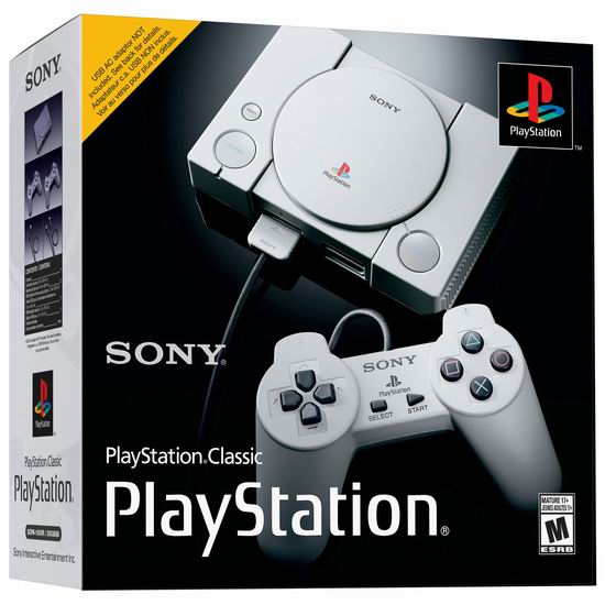  手慢无！PlayStation Classic 双手柄 复刻迷你游戏机3.8折 49.99加元清仓并包邮！内置20款经典游戏！