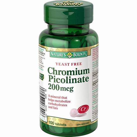  Nature's Bounty 自然之宝 Chromium 铬营养片（200mcg x 100片） 6.62加元！