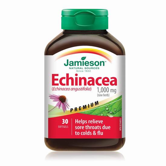  历史新低！Jamieson 健美生 Echinacea 有机紫锥花（1000 mg x 30粒） 7.6加元！