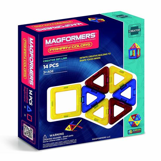  历史新低！Magformers 63411 Creator 益智彩色磁力积木14件套3折 9.81加元！