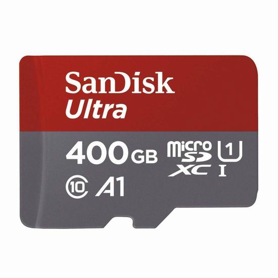  SanDisk 闪迪 Class10 Ultra 至尊高速 400GB超大容量 Micro SDHC/TF储存卡 7.2折 69.26加元包邮！送TF转SD适配器！