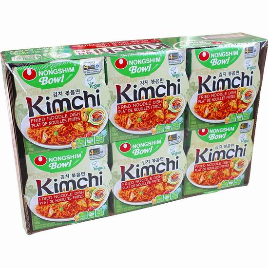  Nongshim 农心 Kimchi 辣白菜炒面 方便面（6桶 x 100g）4.4折 6.62加元！