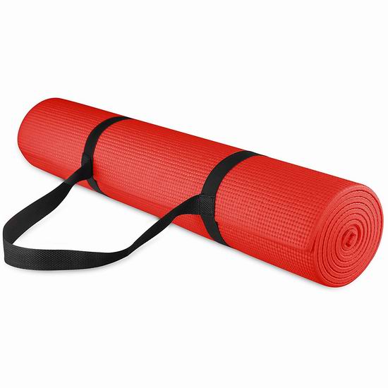  历史新低！BalanceFrom GoYoga 1/4英寸 红色 多用途防撕裂瑜伽垫3.3折 10.77加元！