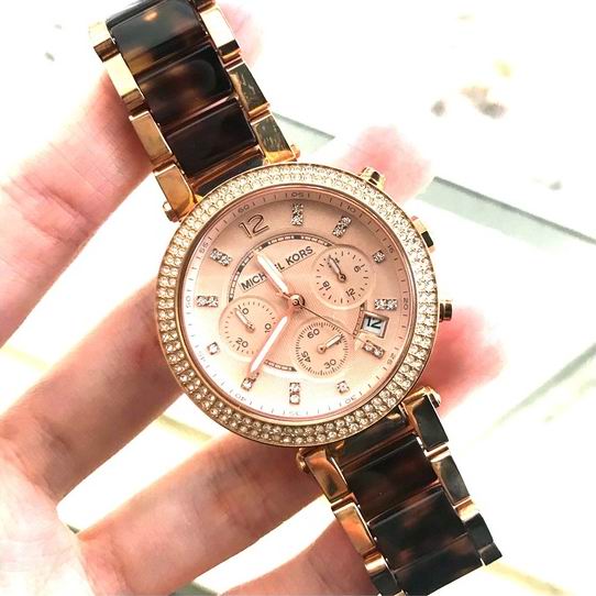  Michael Kors MK5538 Parker 金色三眼计时水晶腕表/手表5.1折 139加元限量特卖并包邮！