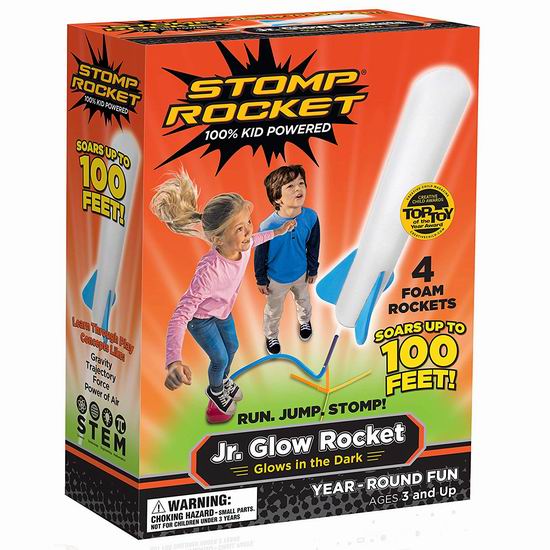  白菜价！Stomp Rocket Jr. Glow 儿童脚踏火箭 8.37加元清仓！