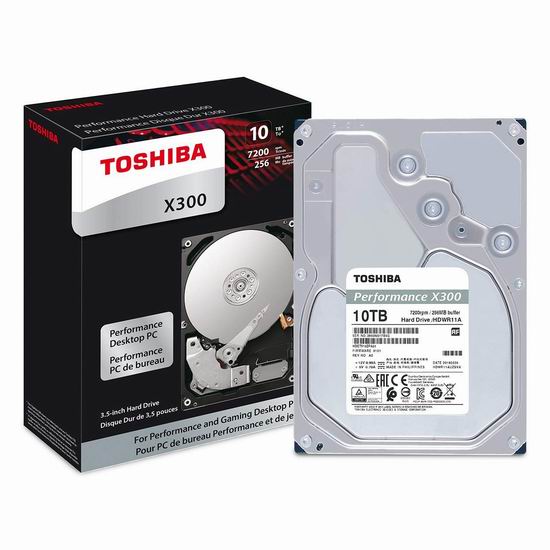  金盒头条：历史新低！Toshiba 东芝 X300 7200RPM 10TB 高性能台式机硬盘 345.99加元包邮！