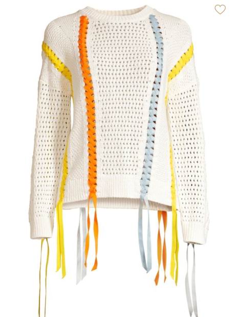 张嘉倪同款！Maje Novelty 针织缎带毛衣 390加元，原价 520加元，包邮无关税！