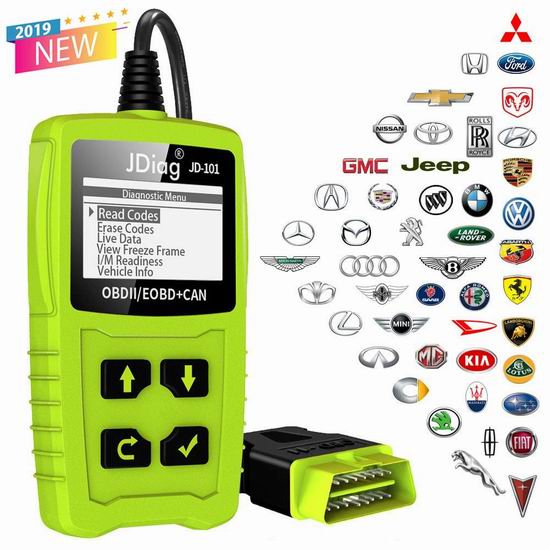  修车不求人！Ysding JD101 OBDII 汽车故障诊断仪 28.44加元限量特卖并包邮！