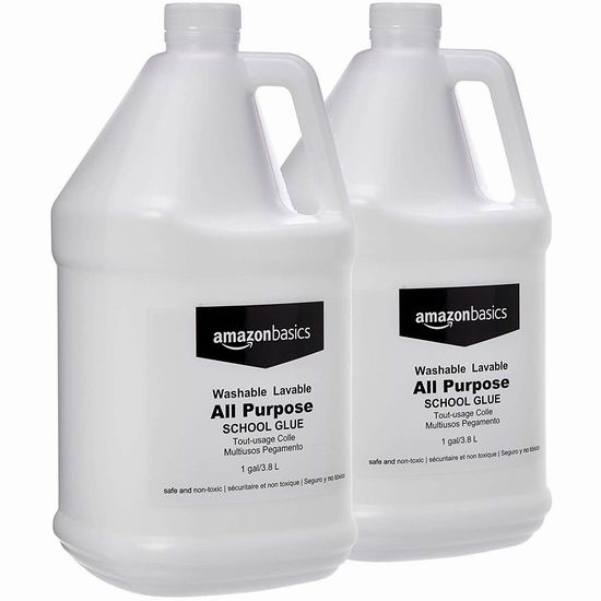  历史最低价！AmazonBasics 多用途 可水洗 液体胶水（2 x 1加仑）4.6折 25.99加元！