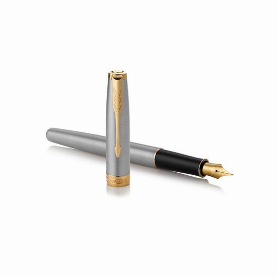  历史新低！PARKER 派克 Sonnet 不锈钢金边 镀金钢笔6.3折 92.63加元包邮！