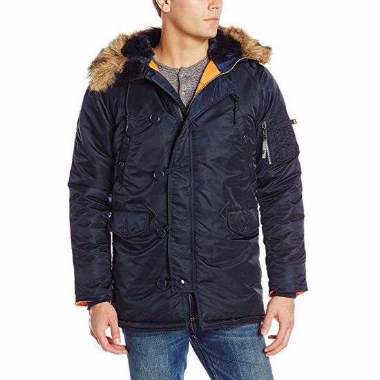  手慢无！Alpha Industries N-3B 男士连帽 经典飞行保暖夹克3.1折 72.8加元起包邮！