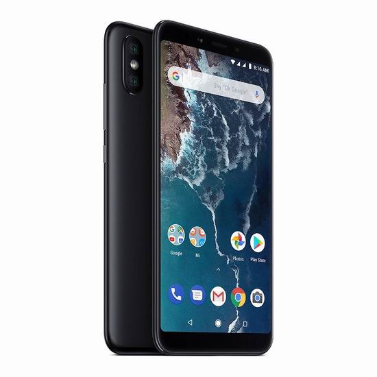  Xiaomi 小米 Mi A2 5.99英寸 双卡双待 双摄 解锁版智能手机（64GB + 4GB） 225加元包邮！