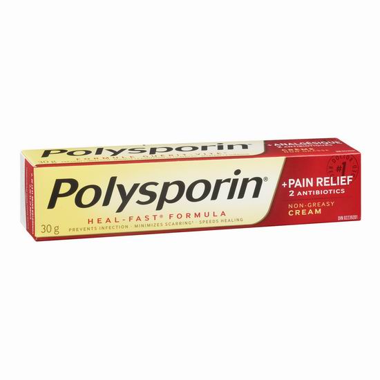  历史最低价！Polysporin Plus 割伤擦伤 快速止痛愈合膏（30克）5.6折 8.67加元！