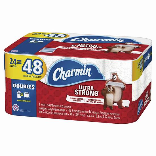  Charmin 双层超强卫生纸24卷 15.18加元！相当于48卷！