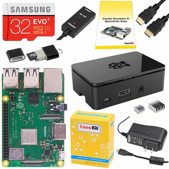  CanaKit Raspberry Pi 3 树莓派3 B+主机板 + SD卡 + 电源 入门套件 78.99加元包邮！