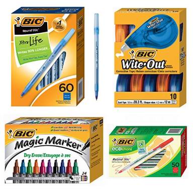  金盒头条：精选 BIC 马克笔、签字笔、原子笔、修正带、笔芯等6.1折起！