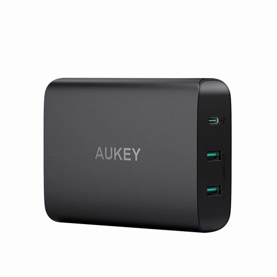  历史新低！AUKEY 60瓦 USB-C + USB 3口智能快速USB充电器 29.99加元包邮！