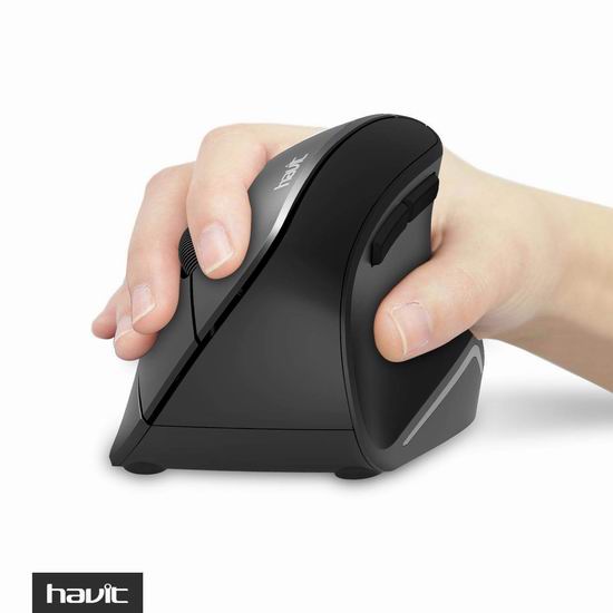  拯救鼠标手！HAVIT 2.4GHz 人体工学 LED垂直鼠标4.5折 9.99加元限量特卖！