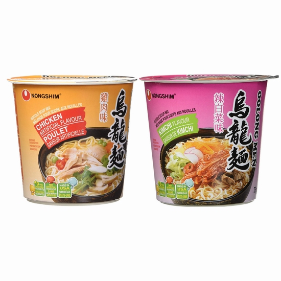  Nongshim 韩国农心 Oolong 鸡肉 乌龙面/方便面（6桶） 5.98加元