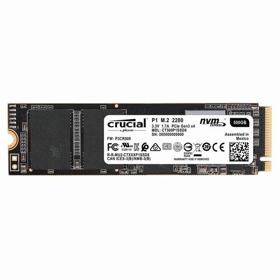  历史新低！Crucial 英睿达 P1 3D NAND 500GB 固态硬盘 79.99加元包邮！