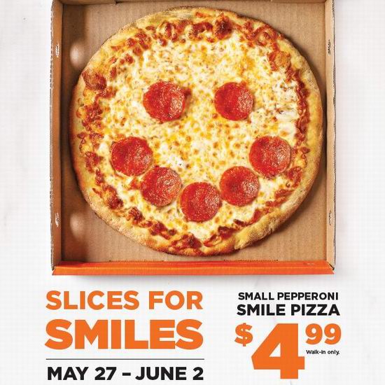 Pizza Pizza 小号Pepperoni辣香肠笑脸披萨4.99加元！仅限店内！