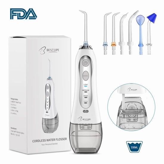  BESTOPE 充电式强力脉冲口腔冲牙器/水牙线 39.99加元包邮！免税！