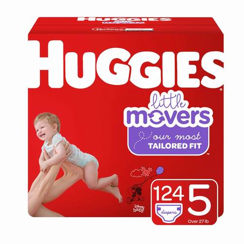  Huggies Little Movers 婴幼儿纸尿裤  Size 5, 124片 28.07加元，原价 37.28加元