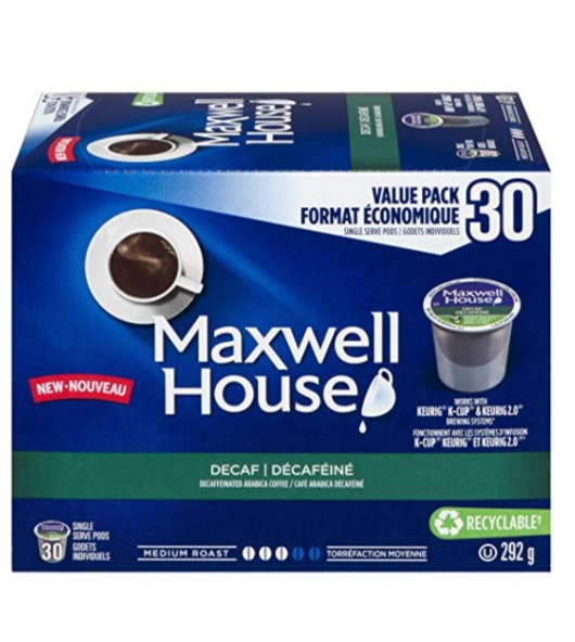  历史最低价！Maxwell House 无咖啡因 K-Cup咖啡胶囊（30粒） 11.56加元！