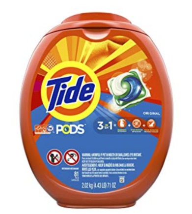  销量冠军！Tide 汰渍 3效合1 洗衣果冻81粒装 15.22加元，原价 21.99加元