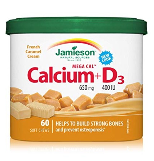  Jamieson Mega Cal 钙+维生素D3 法式焦糖口味60粒装 8.07加元，原价 16.99加元
