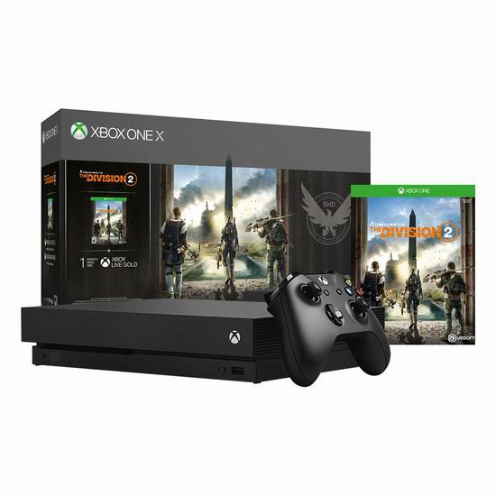  历史新低！Xbox One X 1TB家庭娱乐游戏机+《全境封锁2》套装 469.99加元包邮！送1月Xbox Live Gold+1月Xbox Game Pass订阅！