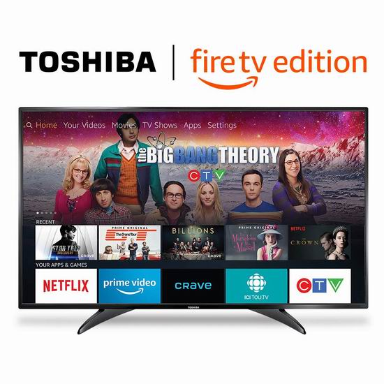  Toshiba 东芝 49LF421C19 49英寸1080p全高清 Fire TV版智能电视 379.99加元包邮！