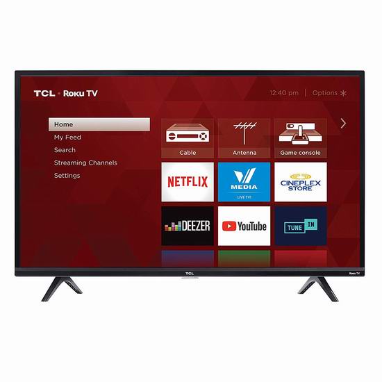  TCL 32S327-CA 32英寸 1080P全高清智能电视 198加元包邮！