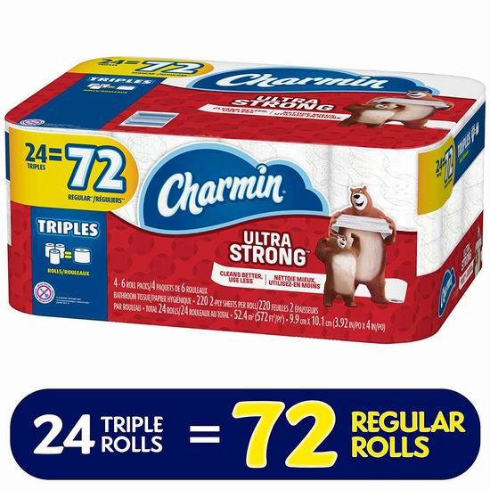  Charmin Ultra Strong 超强双层卫生纸24卷装5.9折 16.67加元！