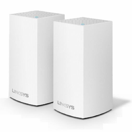  历史新低！Linksys WHW0102-CA Velop AC1300 双频千兆 智能网格WiFi系统 分布式2件套 124.99加元包邮！
