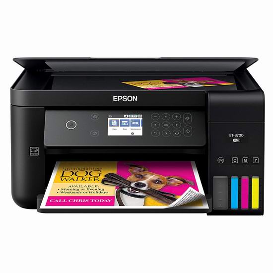  历史新低！Epson 爱普生 Expression ET-3700EcoTank 无线多功能 彩色喷墨打印机 359.99加元包邮！