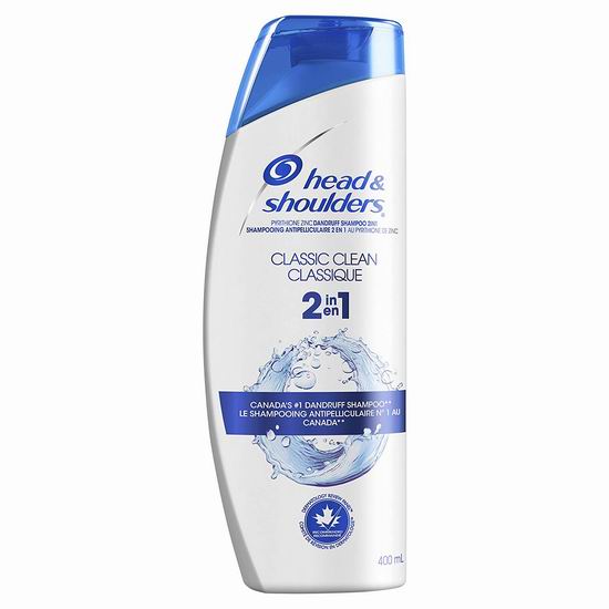  Head and Shoulders 海飞丝 Classic Clean 洗护2合1 去屑洗发水（400ml） 3.79加元！多款可选！