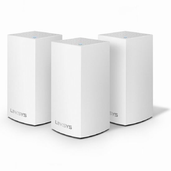  Linksys WHW0103-CA Velop AC1300 双频千兆 智能网格WiFi系统 分布式3件套6.9折 249.99加元包邮！