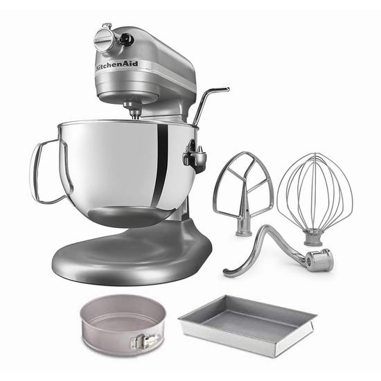  KitchenAid KL26M1XCMER 6夸脱575瓦超大功率 立式多功能搅拌厨师机+烤盘2件套4.8折 295.94加元包邮！比Costco店内便宜110加元！