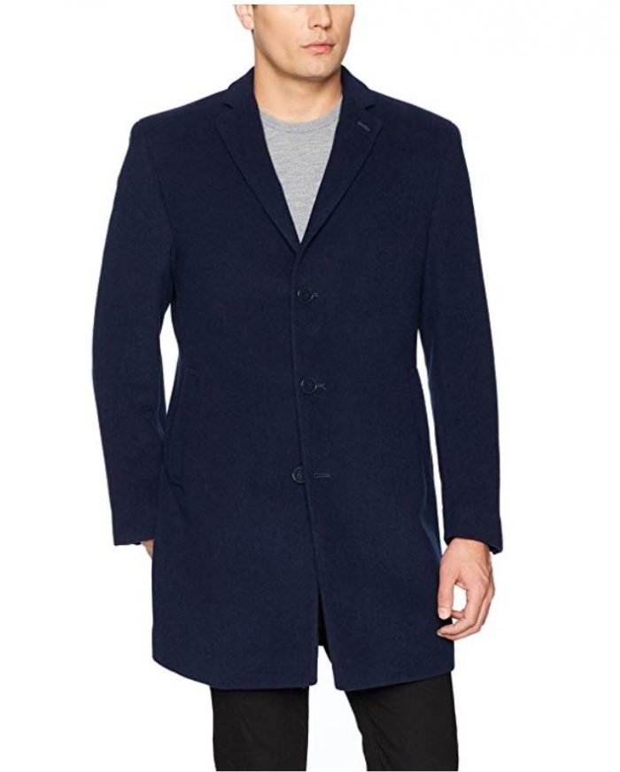  白菜价！Calvin Klein Prosper 男士单排扣羊毛混纺大衣 58.14加元，原价 207.99加元，包邮